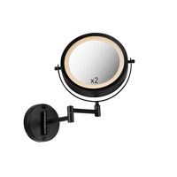 qazqa design badezimmerspiegel schwarz inkl. led verstellbar ip44 - vicino