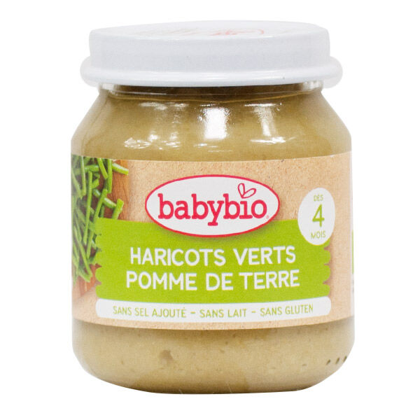 Babybio Légumes Pot Pomme de Terre Haricots Verts +4m Bio 130g