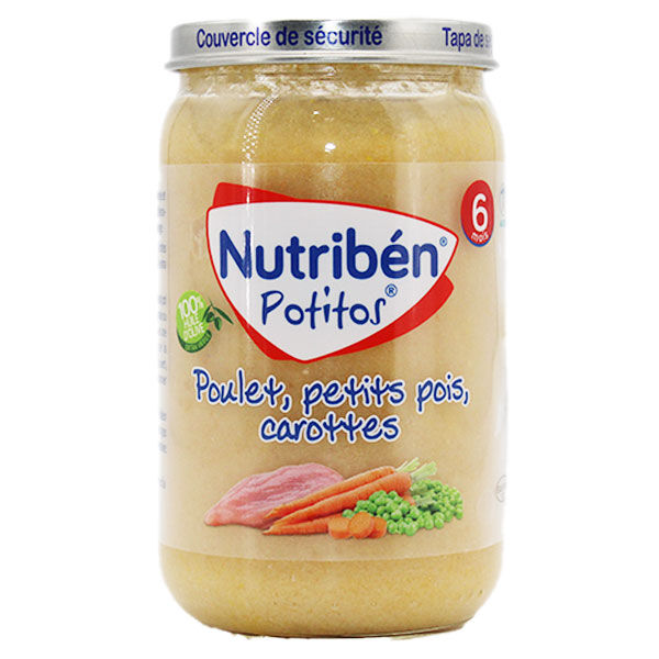 Nutriben Potitos Poulet Petits Pois Carottes +6m 235g