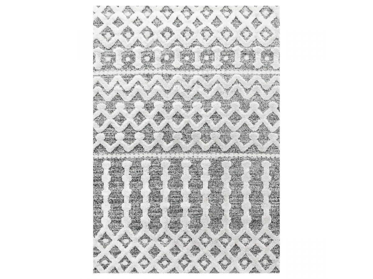BOBOCHIC Tapis poils courts MAROC motif berbère Gris 80x150