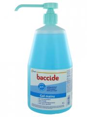 Baccide Gel Mains sans Rinçage 1 L - Flacon-Pompe 1 Litre