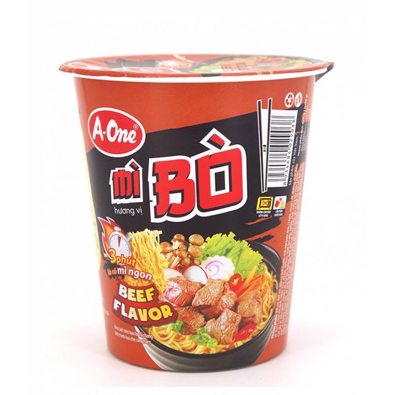 Asia Marché Soupe de nouilles en bol au boeuf 65g A-One
