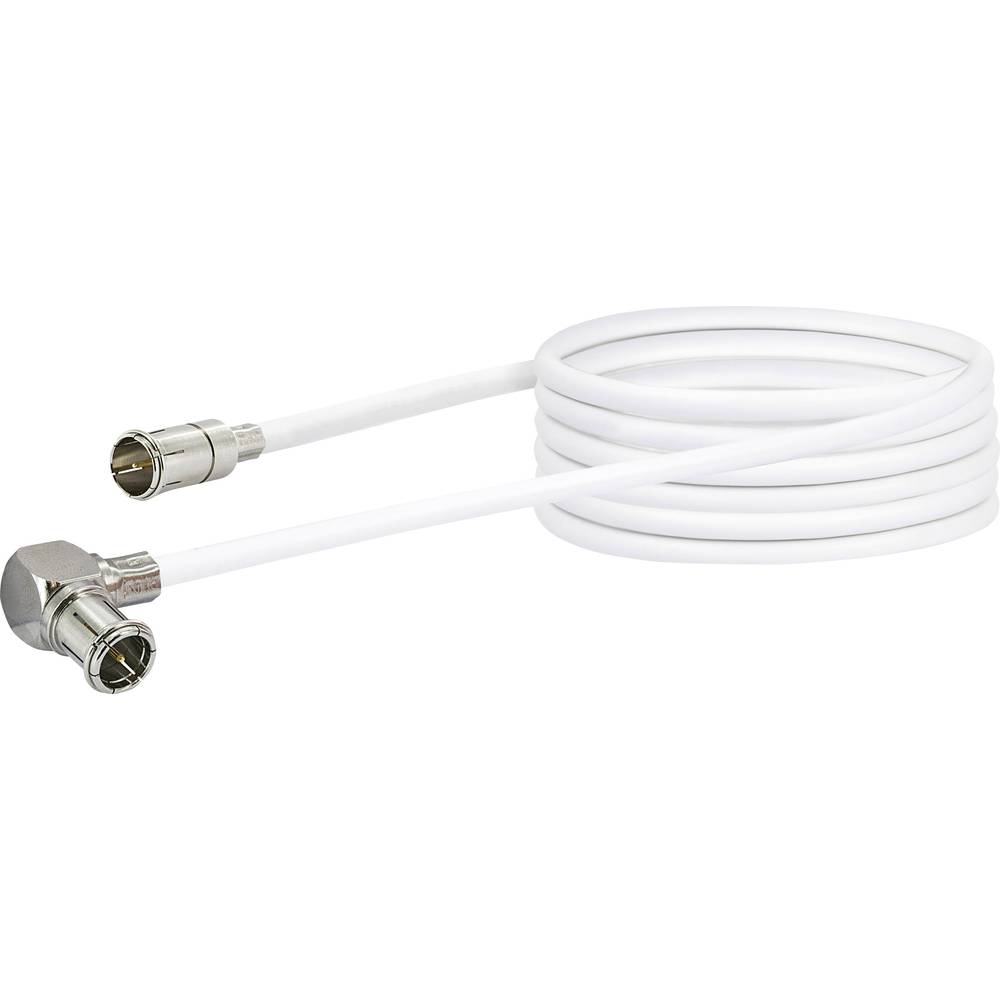 Schwaiger antenne Câble de raccordement [1x F à raccord rapide - 1x Mini DAT mâle] 3.00 m 90 dB blanc