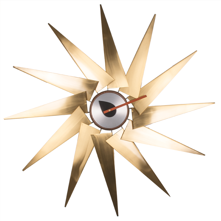 domini horloge murale Windmill clock métal - Ø76,5 x P9,5cm - broches en bois peints et mouvement à quartz de haute qualité