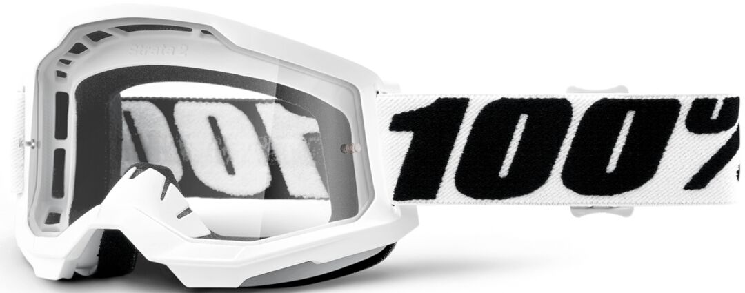 100% Strata II Everest Lunettes de motocross Noir Blanc taille : unique taille