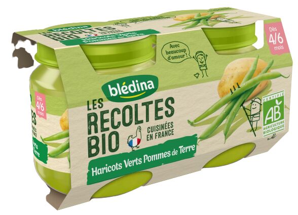Blédina - Les Récoltes Bio - Haricots Pommes De Terre, 2x130g - Laits Infantiles & Alimentation