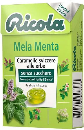 Ricola Ag Ricola Mela Menta Senza Zucchero Caramelle Svizzere Alle Erbe 50 G