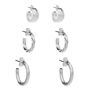 Pctoopa Hoop Earrings 3-Pack Silver Pieces