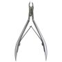 Tweezerman - Manicure & Pedicure Rockhard Cuticle Nipper (1/4 jaw)  for Women The sturdy design of this nipper is reinforced by its rock-hard, stainless steel construction.  Features sharp, long-lasting snipping tips for smooth cutting.  Great to take to the nail salon.  1/4Jaw  Comfortable handles and precision blades make manoeuvering around the nail to snip hangnails and dead-skin-build-up a cinch.  The handles are calibrated with a double-spring action (needing only the slightest pressure for smooth trimming) and are designed for both righties and lefties.  Not for use on acrylic nails.  Remember to never, ever cut live skin. 