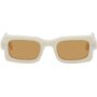 Marni Off-White Lake Vostok Sunglasses  - PANNA - Size: UNI - Gender: male Handcrafted rectangular acetate-frame sunglasses in off-white. · Brown nylon lenses · Integrated nose pads · Exposed gold-tone core wire at temples · Softside leather case included · Size: 51.23 145 Supplier color: Panna 
