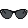 Moschino Black Cat-Eye Crystal Sunglasses  - 0807 Black - Size: UNI - Gender: female Cat-eye acetate-frame sunglasses in black. Crystal-cut stud detailing and pale gold-tone logo plaque at temples. · Tonal lenses · Integrated nose pads · Hardside case included · Size: 54.19 140. Supplier color: Black 