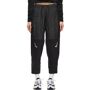 Nike Black Curve Plush Trousers  - Black/White - Size: 26 - Gender: female Tapered paneled quilted taffeta and fleece lounge pants in black. Swoosh embroidered in white at legs. · High-rise · Two-pocket styling · Drawstring at elasticized waistband · Contrast stitching in white Supplier color: Black/White 