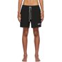 AMIRI Black Core Logo Swim Shorts  - BLACK-POLY SPANDEX - Size: Small - Gender: male Technical poplin swim shorts in black. Mid-rise. Three-pocket styling. Drawstring at elasticized waistband. Logo printed in white at front leg. Leather logo patch at back waistband. Eyelet vent at back pocket. Tonal stretch mesh lining. Silver-tone hardware. Supplier color: Black 