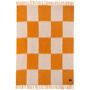 Pro-Ject Viso Project Orange & White Check Mohair V149A Blanket  - WHITE - Size: UNI - Gender: unisex Handwoven brushed mohair and wool-blend blanket featuring check pattern in orange and white. · Fringe at ends · Grained leather logo patch at corner · H74 x W53 in Supplier color: White 