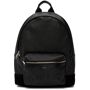 AMIRI Black Embossed Classic Backpack  - BLACK - Size: UNI - Gender: male Pebble grained calfskin backpack in black. Tonal buffed calfskin trim throughout. Tonal webbing carry handle at top. Twin adjustable padded webbing shoulder straps with cinch fastening. Zippered compartment featuring tonal embossed logo and logo stamp in silver-tone at face. Logo stamp in silver-tone at back face and interior. Tonal calfskin suede trim at base. Two-way zip closure at main compartment. Zippered pocket at interior. Tonal cotton twill lining. Logo engraved silver-tone hardware. Approx. 12 length x 15 height x 7 width. Supplier color: Black 