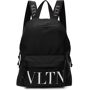 Valentino Garavani Black Nylon VLTN Backpack  - NERO/BIANCO - Size: UNI - Gender: male Nylon canvas backpack in black. Logo printed in white at face. · Logo-woven webbing carry handle at top · Adjustable twin padded shoulder straps with press-release fastening · Zip pocket at face · Zip closure at main compartment · Unlined · Tonal and silver-tone hardware · H17.75 x W12.75 x D6.75 in Supplier color: Black/White 