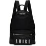 AMIRI Black Nylon Classic Logo Backpack  - BLACK - Size: UNI - Gender: male Nylon twill backpack in black. Tonal buffed leather trim throughout. · Tonal webbing carry handle featuring buffed leather strap pad at top · Adjustable twin padded webbing shoulder straps · Zip compartment featuring logo printed in white at face · Silver-tone logo stamp at face, back face, and interior · Two-way zip closure · Zip pocket at interior · Logo-engraved silver-tone hardware · H16.25 x W12.5 x D6 in Supplier color: Black 