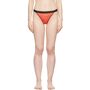 Versace Underwear Red Tulle Thong  - 1R330 Azalea - Size: 2X-Large - Gender: female Stretch tulle thong in red featuring tonal jacquard woven graphic pattern. · Low-rise · Partial stretch cotton lining Supplier color: Red 