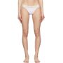 Versace Underwear White Medusa Thong  - A1001 Optical White - Size: Extra Large - Gender: female Stretch cotton jersey thong in white. · Mid-rise · Signature Medusa and Greek key pattern knit in gold-tone at elasticized waistband Supplier color: Optical white 