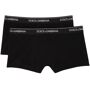 Dolce & Gabbana Two-Pack Black Boxer Briefs  - N000 BLACK - Size: 7 - Gender: male Pack of two stretch cotton jersey boxer briefs in black. · Mid-rise · Jacquard knit logo at waistband Supplier color: Black 