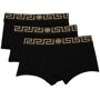 Versace Underwear Three-Pack Black Greca Border Trunk Boxer Briefs  - A80G BLACK - Size: 2X-Large - Gender: male Stretch cotton jersey boxer briefs in black. · Low-rise · Signature Medusa and Greek key pattern knit in gold-tone at elasticized waistband Supplier color: Black 