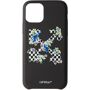 Off-White Black Check Floral Print iPhone 11 Pro Case  - Black - Size: UNI - Gender: unisex Rigid rubber phone case in black. Printed check pattern in black and white, multicolor printed graphic, and logo printed in white at face. Approx. 3 length x 5.75 height. Supplier color: Black 