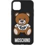 Moschino Black Teddy Bear iPhone 11 Pro Max Case  - 1555 - Size: UNI - Gender: unisex Rigid rubber phone case in black featuring rubberized logo graphic bonded in brown, black, pink and white at face. Logo printed in white at interior. H6.25 x W3.25 in Supplier color: Black 