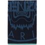 Kenzo Navy & Blue Tiger Stamp Beach Towel  - 76 NAVY BLUE - Size: UNI - Gender: unisex Rectangular terrycloth beach towel in navy featuring logo graphic and text in blue throughout. H61.4 x W34 in Supplier color: Navy blue 