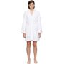 SKIMS White Terry Robe  - Marble - Size: Medium - Gender: female Long sleeve cotton-blend terrycloth robe in white. Shawl collar. Open front. Patch pockets, belt loops, and detachable self-tie belt at waist. Supplier color: Marble 