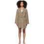 SKIMS Khaki Terry Robe  - Desert - Size: Small - Gender: female Long sleeve cotton-blend terrycloth robe in khaki. Shawl collar. Open front. Patch pockets and detachable self-tie belt at waist. Supplier color: Desert 