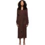 SKIMS Brown Cozy Knit Robe  - Garnet - Size: 2X-Large - Gender: female Shag knit nylon-blend robe in brown. Detachable self-tie belt at waist. Supplier color: Garnet 