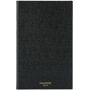 Thom Browne Black Pebble Grained Large Notebook  - 001 Black - Size: UNI - Gender: unisex Hardcover pebble grained notebook in black. Gold-tone logo stamp at face. Gilt-edged blank pages featuring logo stamp in black. Integrated ribbon bookmark in signature tricolor at interior. 8.25H x 5W in Supplier color: Black 