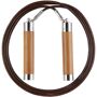 FYSIK Brown Doda Jump Rope  - teak wood - Size: Small - Gender: unisex Handcrafted leather jump rope in brown. Logo-engraved teak and stainless steel handles. Includes metal case with pin-buckle closure. - Interchangeable rope - H6.7 x W1.2 in Supplier color: Teak wood 