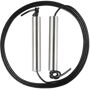 CW&T Black & Silver Forever Jump Rope  - STAINLESS - Size: 2X-Small - Gender: unisex Leather jump rope in black. Stainless steel weighted handles in silver-tone. - L120 in interchangeable rope - H6 x W1 in / 1.21 lb handles Supplier color: Stainless steel 