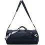 Off-White Navy Nylon Duffle Bag  - BLUE - Size: UNI - Gender: male Nylon taffeta duffle bag in navy. Webbing trim in black featuring logo pattern and text woven in white throughout. Detachable webbing shoulder strap with post-stud fastening. Twin webbing carry handles. Rubberized logo appliqué in blue at side. Zip closure at main compartment. Zippered pocket at interior. Textile lining in black. Black hardware. Supplier color: Blue 