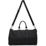 Bottega Veneta Black Classic Hidrology Duffle Bag  - 8803 BLACK SILVER. - Size: UNI - Gender: male Intrecciato-woven grained calfskin duffle bag in black. Twin carry handles at top. Adjustable and detachable shoulder strap with pin-buckle and lobster clasp fastening. Patch pocket at sides. Zip-closure. Detachable tonal suede pouch at interior. Tonal suede lining. Silver-tone hardware. Approx. 19.5 length x 13 height x 9 width. Supplier color: Black/Silver 
