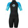 NRS Kids' Shorty Wetsuit- Unisex The NRS Kids' Shorty Wetsuit is a kids full wetsuit that adds warmth protection to a day on the water. With 2.5mm of neoprene, the young ones will have more Insulation to keep them warm and closed-cell foam to add a little extra float on top of the PFD. The half sleeves and shorts add protection against sun exposure and other elements as well as keeping their extremities warmer in cold temps. Extra comforts like flat-lock seams for reduced chafing and a reliably stretchy feel make this wetsuit great for kids who want more protection without the inconvenience. Features of the NRS Kids' Shorty Wetsuit 2 mm neoprene thermal immersion protection Youth sizing to Fit nearly any child Friction-free seams and comfortable back zipper 