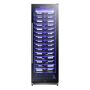 146-Bottle Commercial Wine Cooler, Black Element by Vinotemp's 146-bottle commercial wine cooler features patent pending interiorlighting in three different options and innovativestainless steel wire racking. With a front ventthat allows for either built-in installations, this latest commercial offering from Vinotemp is simple to install and makes adding wine storage for restaurants, hotels,other commercial locations, and residential areas quick and easy. The new cooler features vibration-damping design to better protect its contents and is engineered for low energy consumption and low noise. Color: Black. 
