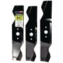 MaxPower 3 Blade Set for Many 46 in. Cut MTD, Cub Cadet, Troy-Bilt Mowers Replaces OEM #'s 742-0542 and 942-0542 MaxPower's 561516 includes 3 blades for many 46 in. cut MTD, Cub Cadet, Troy-Bilt mowers. These blades replace OEM #'s 742-0542 and 942-0543. This set comes with (2) 331516 blades and (1) 331517 blade. The (1) shorter blade measures 14-13/16 in. L and 3 in. W. The (2) longer blades measure 16-1/4 in. L and 3 in. W. All of the blades have a 6 point star center hole pattern. Check your owner's manual to verify that the OEM number of the blade being replaced matches one of the OEM numbers provided for this item. Maxpower blades are manufactured to meet or exceed OEM specifications. 