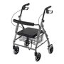 Ultra Lightweight Hemi Aluminum Rollator in Titanium Ultra lightweight hemi aluminum rollator, getting around has never been easier with our aluminum steel framed rollator. This next generation walker helps to maintain balance and support with the added convenience of a large flip-up cushioned seat with padded backrest. Ideal for people who have difficulty lowering to raising from traditional seat heights or for smaller stature individuals. 