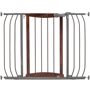 Summer Infant 30 in. Anywhere Decorative Walk-Thru Gate Designed with attractive curved bars and a classic walnut-stained wood door, the Summer® Anywhere Decorative Walk-Thru Gate is secure, convenient, and compliments your home’s look. This 30” tall baby and dog gate fits openings 28  to 42.5  wide and can be installed in doorways or hallways using the no-drill pressure mount system with adhesive wall cups. Hardware is included for a secure installation at the top of stairs. It’s easy to operate this gate when your hands are full. Package includes hardware installation kit. Recommended tools for hardware installation: drill, Phillips-head screwdriver, pencil, measuring tape. 