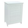 Redmon Contemporary Country Laundry Hamper with Indoor Louvered Front Panel, Louvered White Contemporary Country Louvered Front Hamper is a ready to assemble hamper with style. Easy to assemble in minutes (simple instructions are included). The quality materials used along with a clean contemporary appeal will adorn any decor` for many years. Color: Louvered White. 