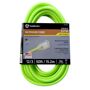 Southwire 50 ft. 12/3 SJTW Outdoor Heavy-Duty Neon Green Extension Cord with Power Light Plug Southwires 12/3 SJTW Extension Cords are available in NEON colors. These Cool Colors extension cords with power indicator light in the cord connector make it easy to spot your extension cord at the job site. They are UL/CUL Listed as an Outdoor Use Cord Set. Color: Green. 