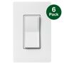 Lutron Sunnata LED+ Dimmer Switch with Wallplate, for LED Incandescent/Halogen Bulbs, 150W Single Pole Only, White (6-Pack) Introducing the new Sunnata touch dimmer with LED+ Technology. This decorator-style dimmer features a rocker to turn lights On/Off and a sleek touch bar to dim/brighten your lights. No Neutral Required. Color: White. 