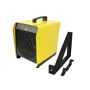 KING 3750-Watt 240-Volt Electric Portable/Fixed Mount Shop Space Heater, Yellow The PSH is a high power portable heater designed to provide a back-up heating source at an affordable price. Perfectly suited for the workshop, garage or construction site. The convenient 6 ft. cord allows greater mobility to areas needing heating, while the handle serves as a reel for the cord when not in use. Easily set the desired temperature with the built-in thermostat. Sure, stop high-limit temperature control with manual reset provides overheat protection. With a 300 CFM fan, heat is dispersed efficiently. Color: Yellow. 
