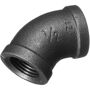 Ironwerks Designs 1/2 in. Steel 45-Degree Elbow Fitting (10-Pack), Black Ironwerks Designs lead-free pipe nipples can be paired with industrial, rustic, modern, or minimalist styles. Each pipe fitting is made with raw, unfinished iron. Clean before installation. It will fit most 1/2 in. pipes with ease. Color: Black. 