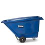 Toter 1 cu. yd. 825 lbs. Capacity Utility Duty Tilt Truck - Blue Toter's Utility Duty Tilt Trucks are perfect for moving large, heavy waste to its final disposal area. Advanced Rotational Molding, using medium density polyethylene, allows for added rigidity and extra material in critical wear areas - creating their Rugged Rim at the top edge. Powder coated frames reduce corrosion, prevent flaking and ensure long service life. Ideal for general waste, material handling, manufacturing waste, food waste and recycling. Toter universal tilt trucks are available in multiple sizes and capacities to safely transport loads from 400 lbs. to 2,000 lbs. Color: Blue. 