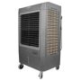 Hessaire Reconditioned 5300 CFM 3-Speed Portable Evaporative Cooler (Swamp Cooler) for 1600 sq. ft., Gray This Reconditioned Hessaire 5,300 CFM Evaporative Cooler is compact in size, pleasing in aesthetics and the performance exceeds coolers of a much larger size. This performance is achieved through expanding air-intake areas to the hi-density XeL50 rigid media. These coolers have 3 media panels instead of a single panel found on most mobile coolers. 3 panels allow more air-intake area and reduce pre-rotation of the air to the prop, which translates into lower static pressure and more efficient air delivery to the prop. The hi-density XeL50 media provides 80% more evaporation surface compared to regular density media. This means higher evaporation efficiency and cooler temperatures. Note: This unit is Not an air conditioner and therefore uses much less energy and saves more on electricity costs. It is best used in dry climates or open spaces. Leave window/door open to limit the rise of humidity and keep better air ventilation in the room. Color: Gray. 