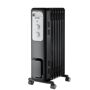 Pelonis 1,500-Watt Oil-Filled Radiant Electric Space Heater with Thermostat, Black 1,500-Watt Oil-Filled Radiant Electric Space Heater with Thermostat. 3 heater settings 600/900/1500-Watt, Safety auto shut-off and Safety tip-over switch. With adjustable thermostat, power indicator light, heavy duty casters wheels, convenient cord wrap and easy carrying handle. Whole room quiet radiant heat. Color: Black. 