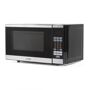 Commercial CHEF 0.7 cu. ft. Countertop Microwave Stainless Steel & Black This countertop microwave oven delivers 700-Watt of power. Great for a small kitchen or dorm room. This unit provides the benefit of convenient features you would find on a larger microwave without taking up too much counter space. wcm770ss. Color: Stainless Steel Features: -digital clock/timer. -Child safety lock. Product type: -countertop. Power output: -700-Watt. Clock included: -Yes. Timer included: -Yes. One touch settings: -Yes. Speed cooking: -Yes. Child lock feature: -Yes. Capacity: -0. 7 cu. ft. Common task button: -defrost/pizza/popcorn/reheat/baked potato/frozen vegetable/hot beverage. Color: Black. 